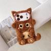 Fashion Fluffy Plush Monster Smile Pattern Phone Case For iPhone 11 12 14 13 15 16 17 Pro Max Plus Shockproof Warmth Cover