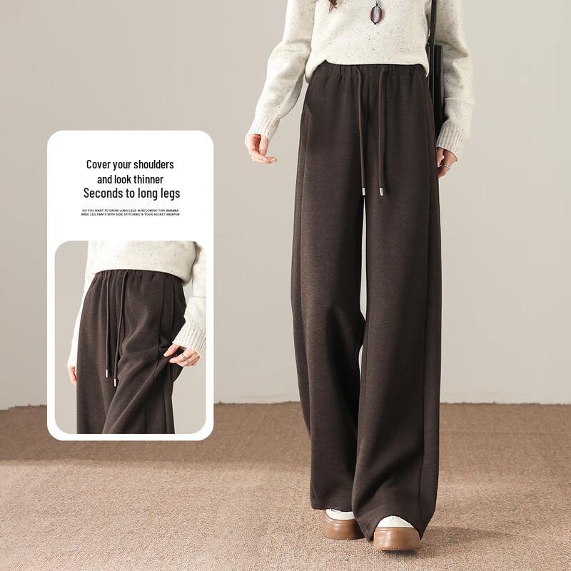Women's Acetate Wool Blend High-Waist Straight-Leg Pants