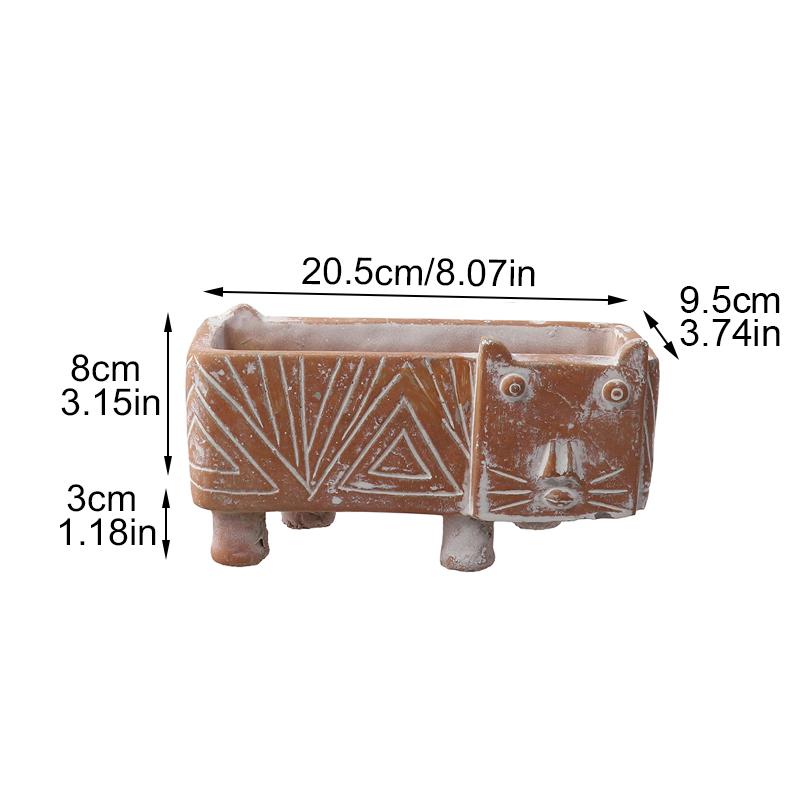 

1 шт. Кошачий цветочный горшок Цветочный инвентарь Желтая кошачья ваза Садовые принадлежности Цементный цветочный горшок Украшение для дома 2 стиля