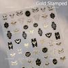 Punk Silver Metal Line Star Flower Love Colorful Butterfly Nail Art Stickers Horror Halloween Decorations Manicure Decals