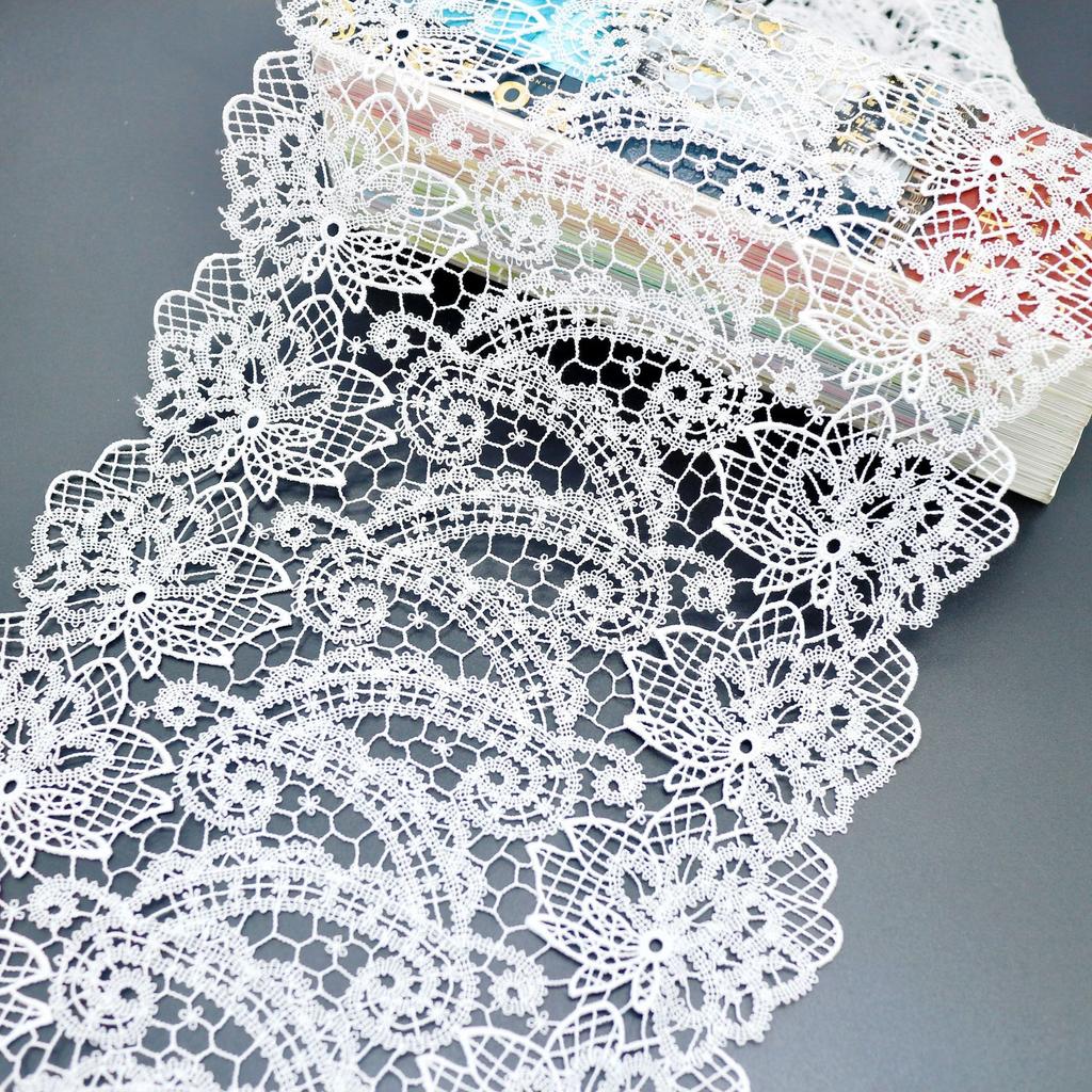 22 cm Tenká nit Polyester Lehká Vodou rozpustná Krajka Krajkové doplňky DIY Oblečení Sukně Manžety Dekorativní materiály