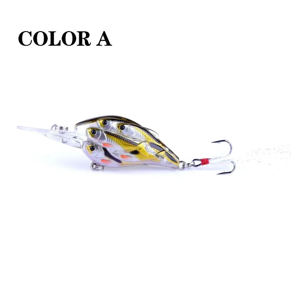 9g 75mm High Quality Fishing Lures Crankbait Fishing Wobblers Floating Hard Bait Isca Bait 3D simulation of schooling fish eyes