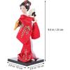 FAVOMOTO Japanese Doll Ornament: Handmade Geisha Figurine with Silk Kimono - Geisha Doll Collectible Japanese Cultural for Women & Home Aesthetics