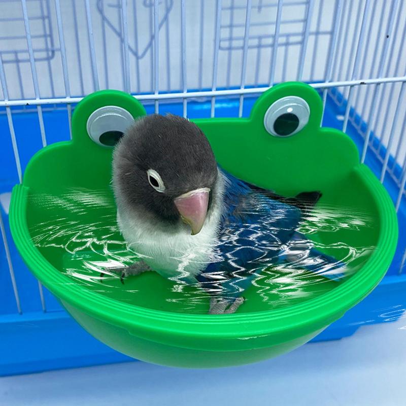 Bird Bowls For Cage Indoor Cage Bird Feeder Lovebird Watering Container Splash-Proof Parrot Bathing Dish For Macaw Cockatiel