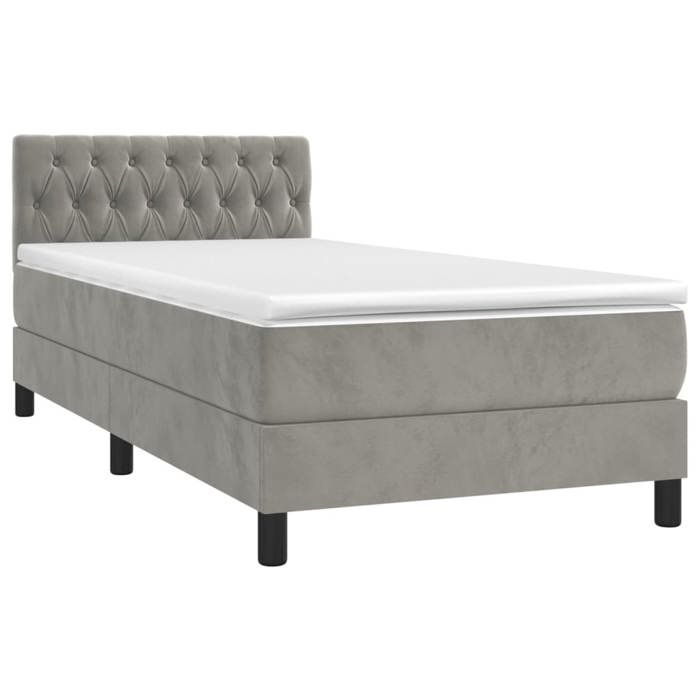 VidaXL Sommier à Lattes de Lit avec Matelas et LED, Lit Rembourré, Lit Simple, Lit Adulte de Chambre à Coucher Intérieur, 3134567