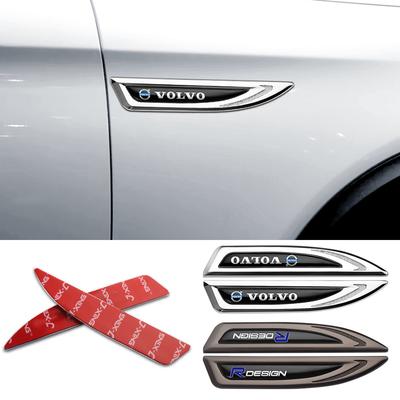 3D Metall Styling Auto Karosserie Kotflügel Dekorationsaufkleber Für R Design T6 AWD C30 C40 C50 C70 S40 S60 S70 S80 S90 XC30 XC40 V90