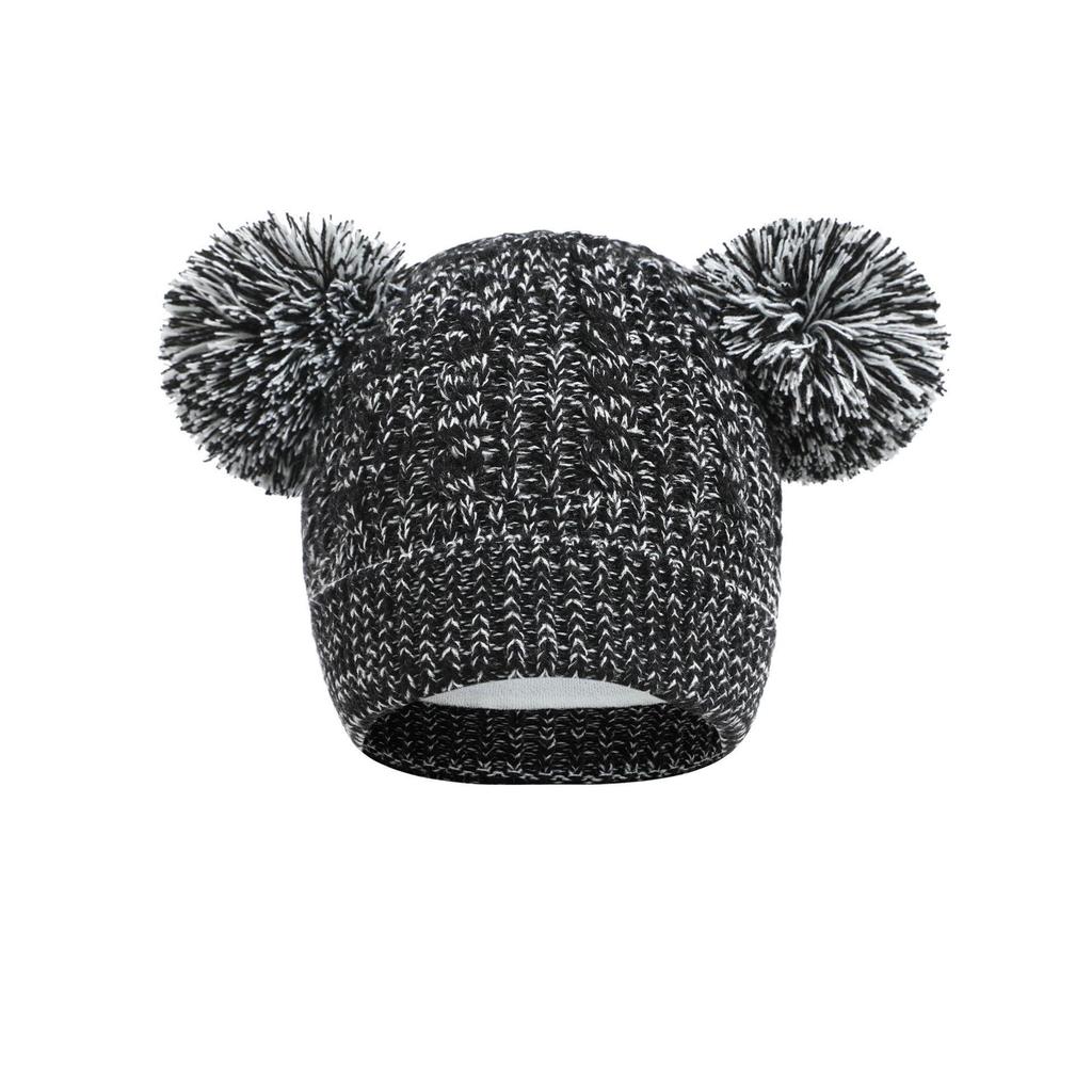 Hot-Selling Infant & Toddler Knit Hat with Warm Lining and Double Pom-Poms