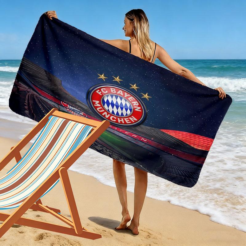 Asciugamano da Spiaggia con Stampa FC Bayern Monaco, Asciugamano Grande Morbido Asciugatura Rapida per Spiaggia Campeggio Nuoto