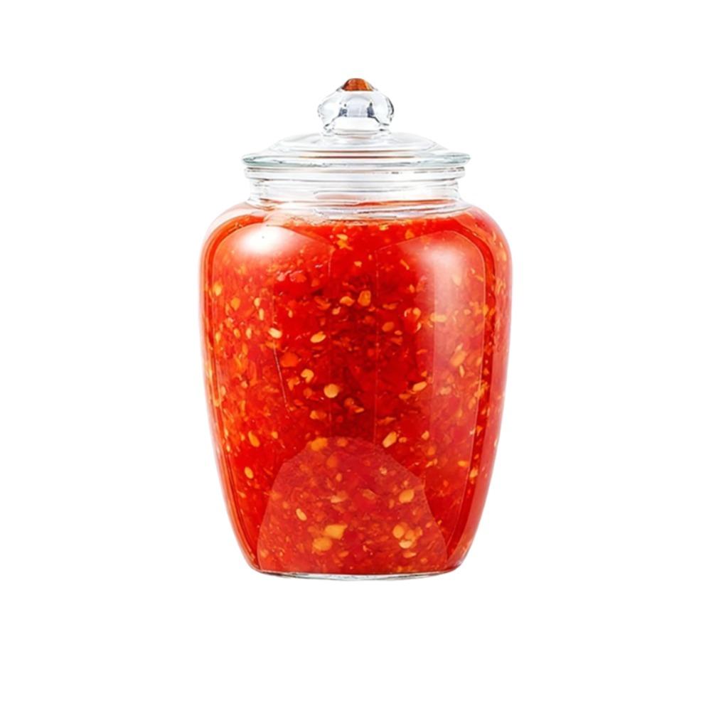 Practical Transparent Glass Pickle Jar Sealed Large Capacity Kitchen Storage Jar Large Open Mouth Reusable Kimchi Jar Grains