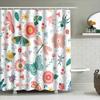 Colorful Garden Shower Curtain Bathroom Decor Featuring Butterflies Bugs Waterproof Fabric Hooks Included (White)