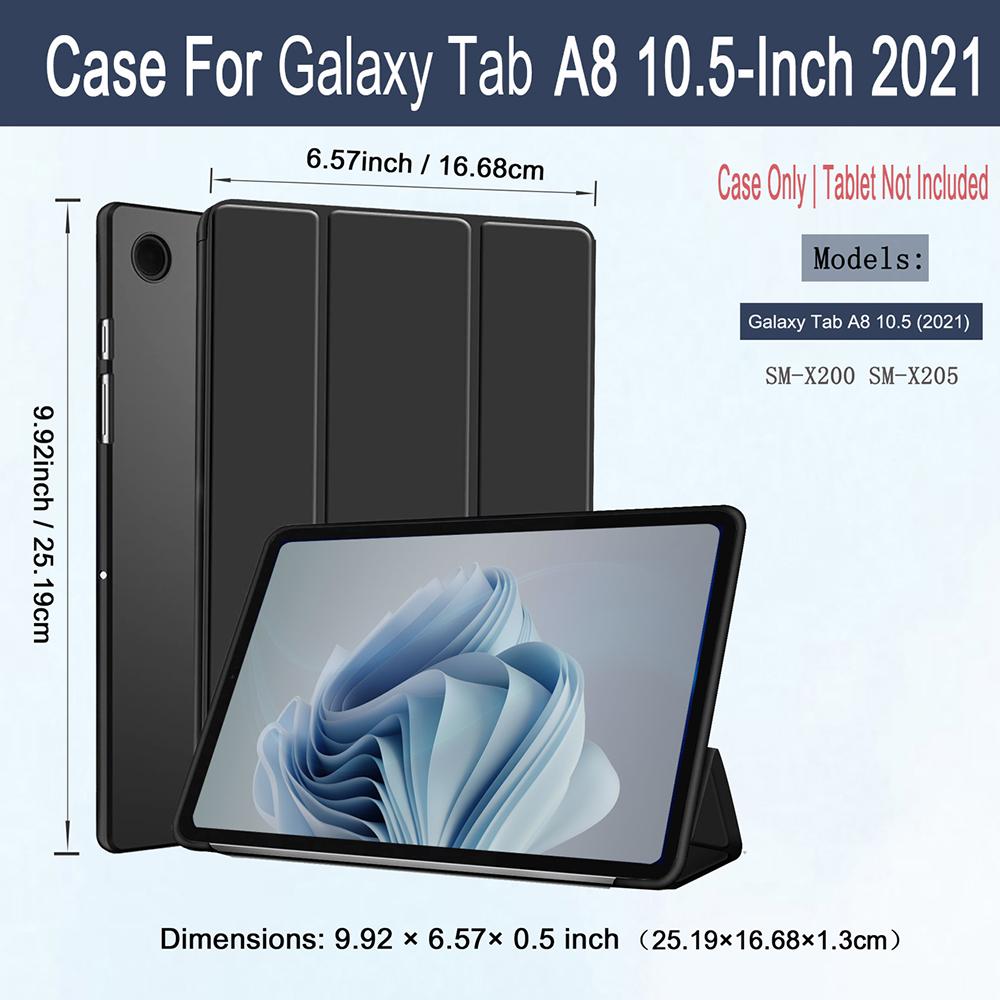 Case for Samsung Galaxy Tab A8 10.5-Inch 2022 (SM-X200/X205/X207), Slim Lightweight Stand Tablet Cover with Auto Wake/Sleep