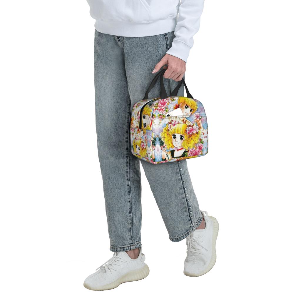 Candice Girl Candy Candy Thermal Insulated Lunch Bags Nime And Terence Portable Lunch Container for Outdoor Camping Food Box