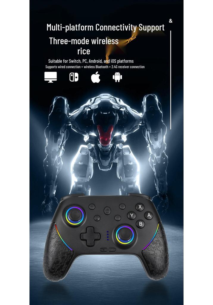 Wireless Bluetooth Game Controller: Cross-Platform for PC, Switch, PS, Android with Six-Axis Vibration