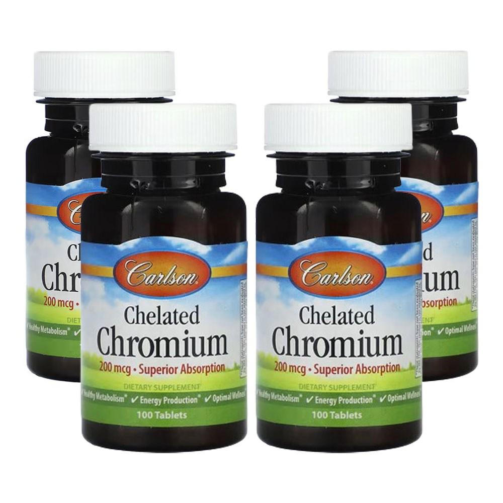 Carlson Chelated Chromium 200mcg 4 Packs 100 Tablets