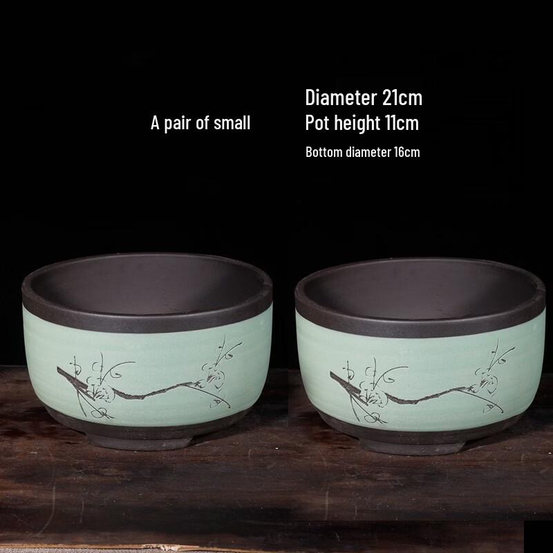 

Apple Green Cylindrical Ceramic Flower Pot Pair