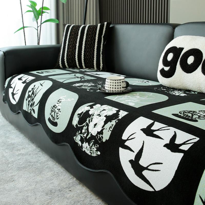 

2025 новый диванный подушка нестандартной формы в средневековом стиле цельная прямая ряд нескользящая подушка для сиденья универсальное диванное покрывало на четыре сезона 90*90cm