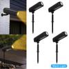4PCS Solar Lawn Lights Outdoor LED Landscape Spotlights Wall Light Security Waterproof Adjustable Yard Lawn Driveway Tree Garden
