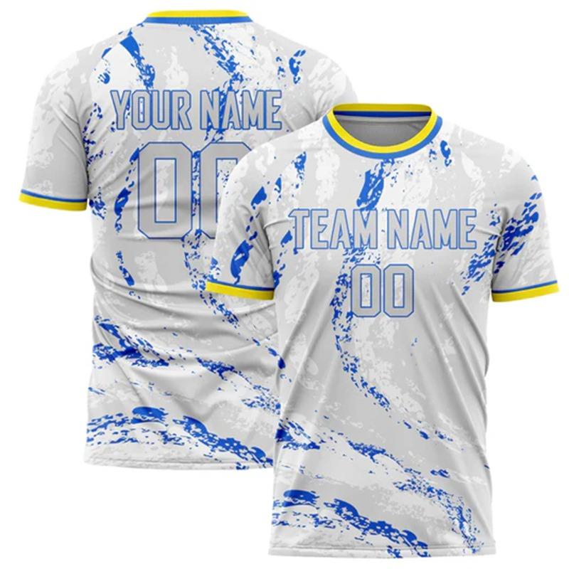 Football T-shirt Personalized DIY Crew Neck Grey Sports T Shirt Loose Quick Team Uniforms