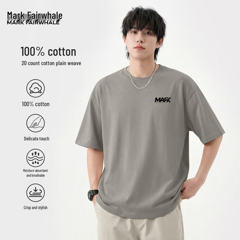 MARK FAIRWHALE Men's Letter Print Short Sleeve T-Shirt