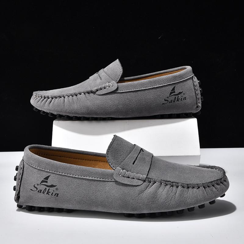 Fashion Leather Handmade Mens Loafers Moccasins Slip on Men's Flats Male Walking Shoes Summer Men Casual Shoes  Fashion Men Dress Shoes