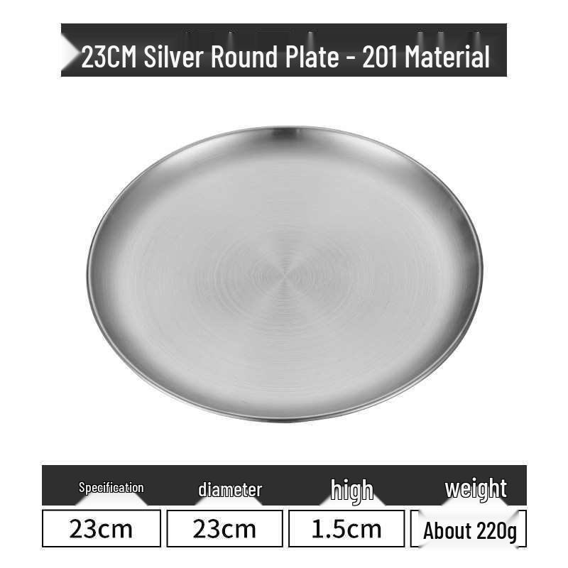 Gold Round 304 Stainless Steel Korean BBQ and Cake Tray
