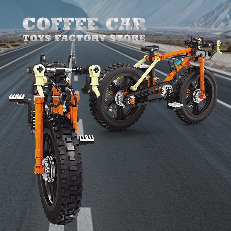 Non-Toxic Mechanical Motion Bicycle Building Blocks Set Mountain Bike Moc Bricks Model Stem Toys For Kids & Adults Diy Decor Birthday Gift