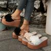 Summer 2026 Fashion Women Slip On Platform Wedge Peep Toe Plus Size Shoes for Women 36-43 Non-slip Sandals Casual Women Slippers