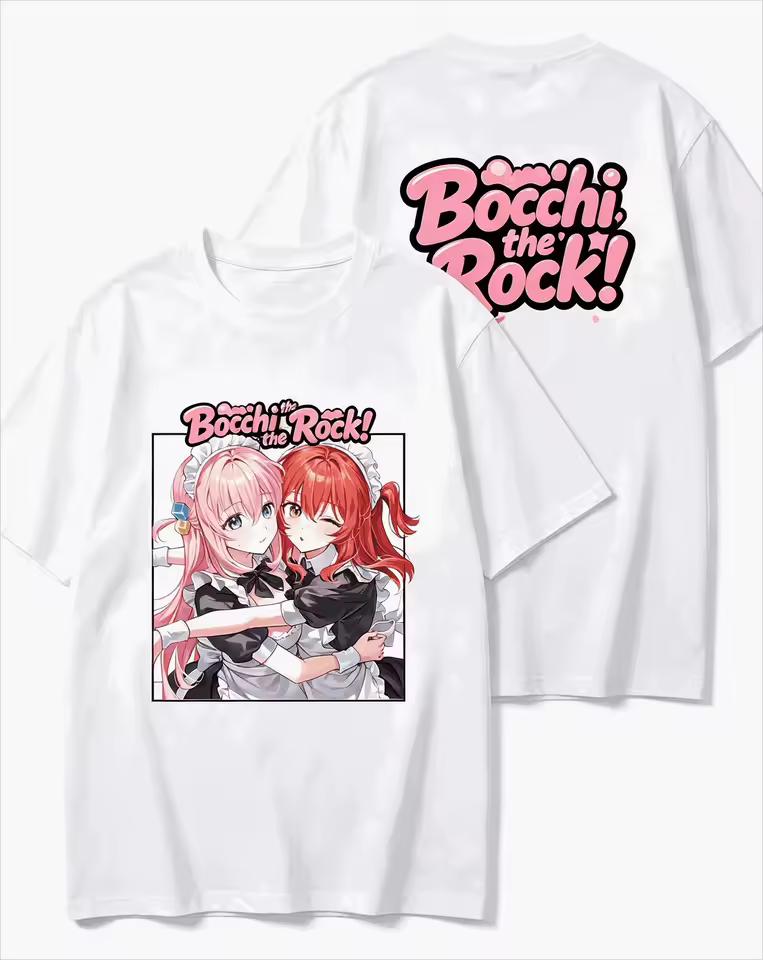 2026 Summer Hot‑Sale Bocchi The Rock! Anime Graphic Print Unisex Gothic Crew‑Neck Harajuku Hip‑Hop Punk T shirt