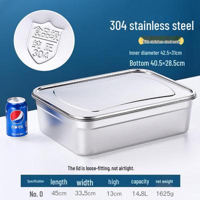 Rectangular Stainless Steel Food Storage Container