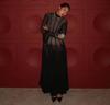 Spot - Spring and Summer Explosive Temperament Solid Color Stand-Up Neck Long Sleeve Lace Dress Umbrella Dress Long Dress