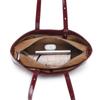 Women's French Style Light Luxury Glossy Patent Leather Armpit Bag, Women's Large Capacity Commuting Shoulder Bag, Vintage Wine Red Handbag