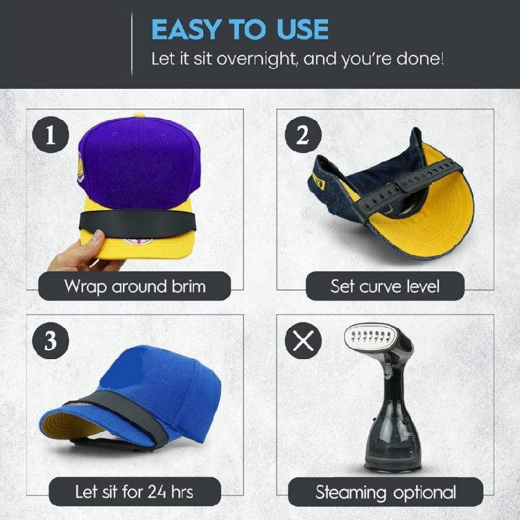 Efficace dispositivo per curvare i bordi dei cappelli da baseball Strumento per modellare le curve del cappello Fasce per curve del cappello
