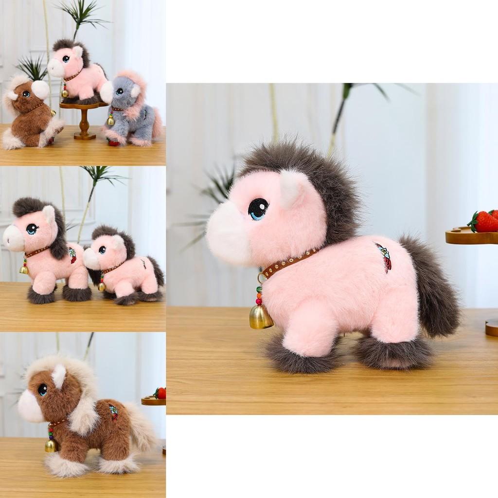 Cute Cartoon Pony Plush Toy With Bell Design Children Toys For Childrens Bedroom Decor