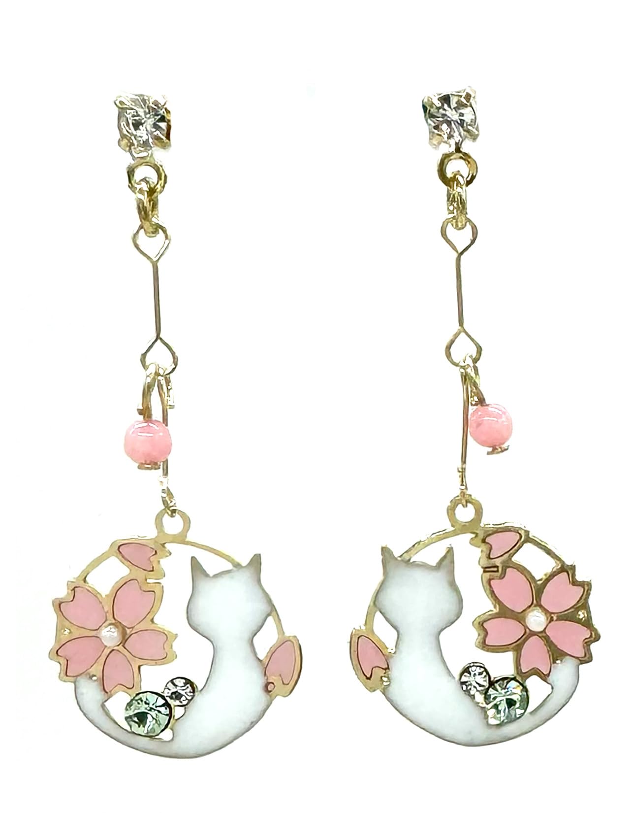 

Титанові сережки з японської вишні, асиметричний металевий, з алергією, білий колір, 25 розмірів, круглі, білий [Ювелірні вироби M] Жіночі сережки, ст., візерунок