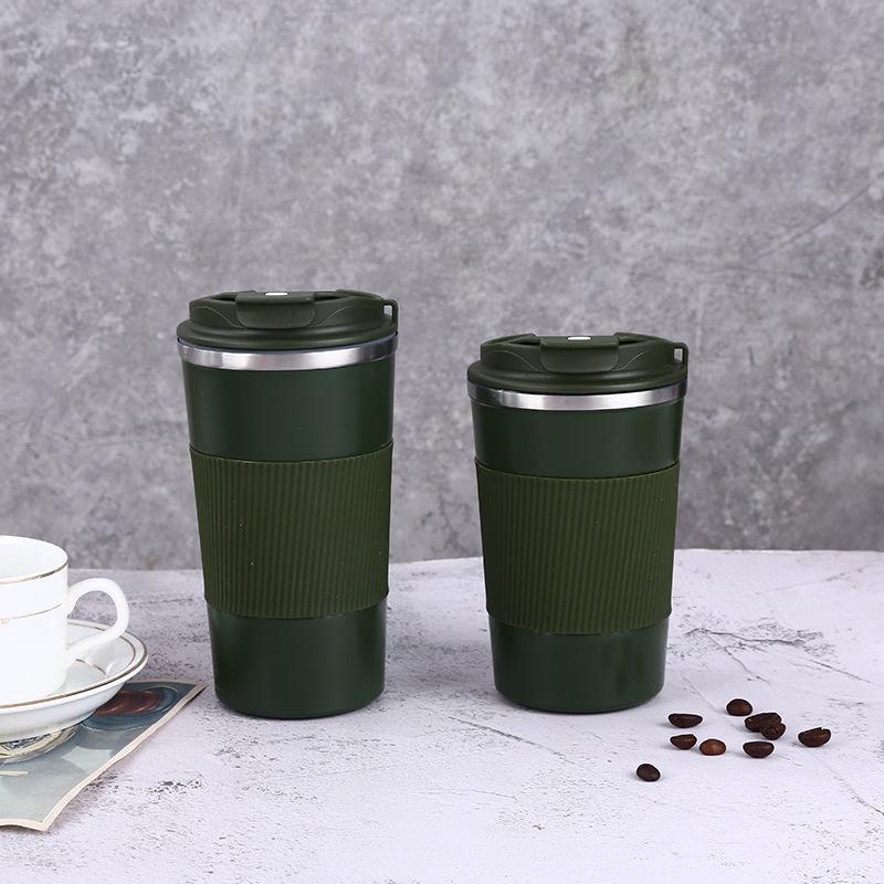 304 Stainless Steel Smart Coffee Mug with Silicone Sleeve - Insulated Travel Cup for Outdoor and Car Use