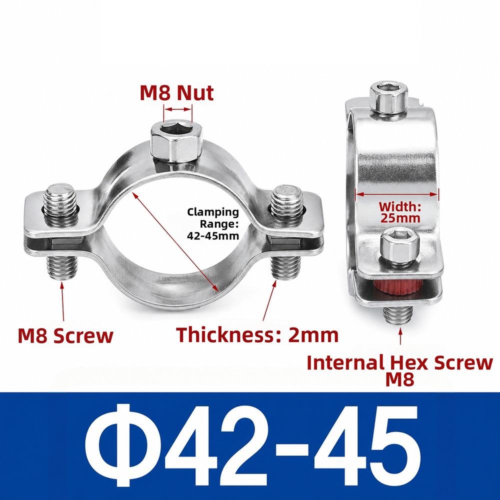 1Pcs 304 Stainless Steel Stainless Steel Pipe Bracket OD 8-325mm Pipe Clamp  for Water Pipe