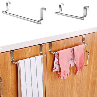 Mutfak Dolabı Kapı Havlu Askısı Paslanmaz Çelik Kapı Arkası Havlu Askısı Banyo Delgeçsiz Havlu Kancaları Ev Düzenleyici