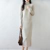 Women Sweater Dress 100% Wool MODERN NEW SAGA Turtleneck Knit Long Pullover Winter Jumpers Wool Long Dress Female