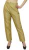 Phagun Women's Beige Dupion Pants High Waist Narrow Bottom Trousers-Large