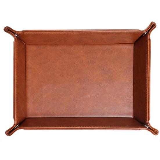 Taca do przechowywania z brelokiem Wodoodporna Gładka sztuczna skóra Klucze Piloty do telewizora