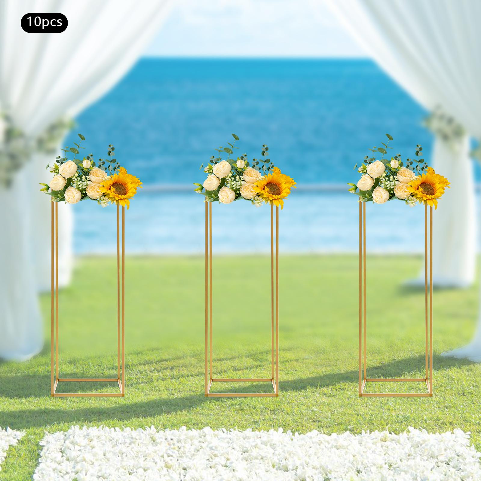 

Bymaocar 10 Piece Set Of Plastic Triangular Tube Elegant Flower Bouquet Bracket Parties And Festivals DIY Decor W/ Small Hammer золотой
