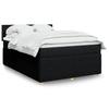 Vidaxl Continental Bed with Mattress, Black, Fabric, 140X190 Cm