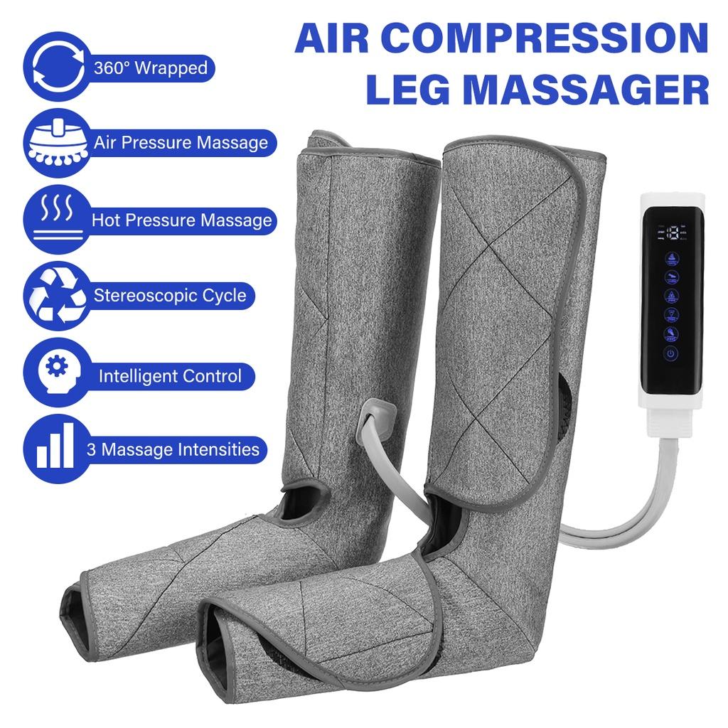 Air Compression Leg Massager Circulation Calf Foot Thigh Massage With Heat Handheld Controller Muscle Massager Pain Relief