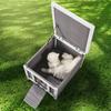 Outdoor Cat House Wooden Feral Cat Shelter with Roof & PVC Door Flaps