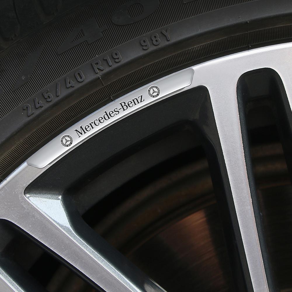 4pcs Car Shape Wheel Rim Sticker Decoration Accessories For Mercedes Benz AMG W168 W211 W212 W213 CLE GLA C180 GLC GLA W203 W204