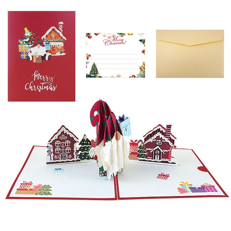 3D Pop-up Christmas Card with Custom Envelope and Hot Stamping