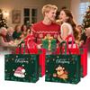 4PCS Christmas Reusable Gift Bags Cartoon Pattern Non Woven Tote Bags with Handles for Gift Packaging Gift Bags Party Supplies
