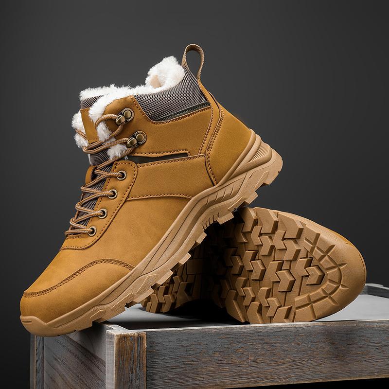 TUINANLE Ghete de iarnă pentru bărbați, călduroase, izolate, pantofi de drumeție, ghete de zăpadă pentru exterior, antiderapante, de înaltă calitate