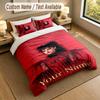 3Pcs Bedding Set Custom Name Text, 1 Sheet 2 Pillowcases Home Bed DecorBeetlejuice Lydia Deetz