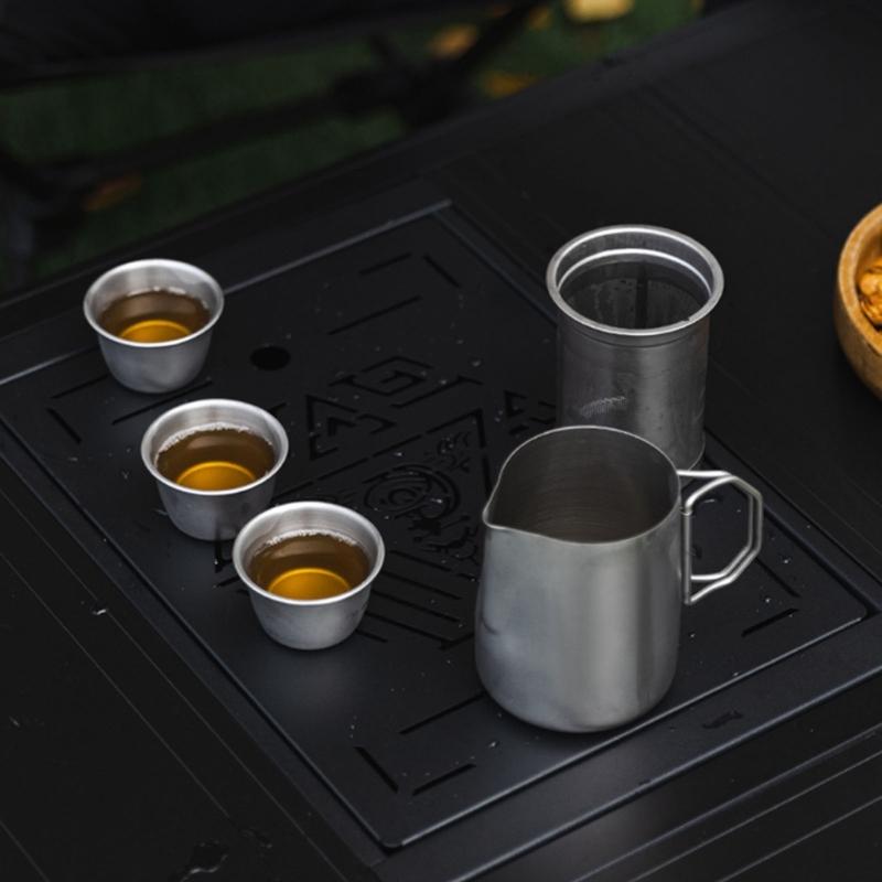 6lots Portables Camping Teas Cups 304 Stainless Steel Durability Easyly Clean Outdoor Cookware Essential